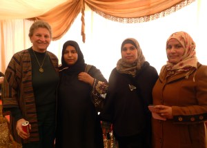 Sally de Vries and Jordanian women at celebration. 