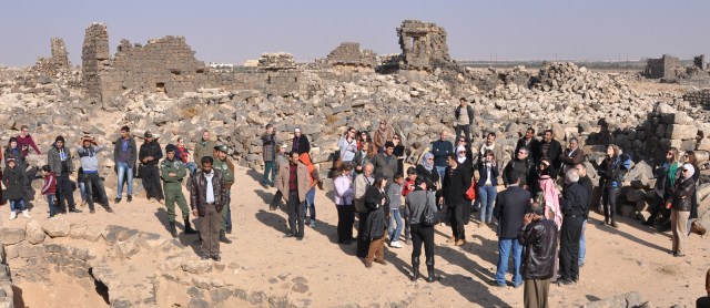 Group tour of Umm el-Jimal concluded the formal opening of the Women's Empowerment Project.  