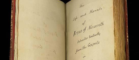 handwritten page entitled "The Life and Morals of Jesus of Nazareth" in Jefferson's handwriting
