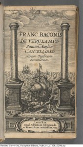 wood cut image showing a ship and the title of the book